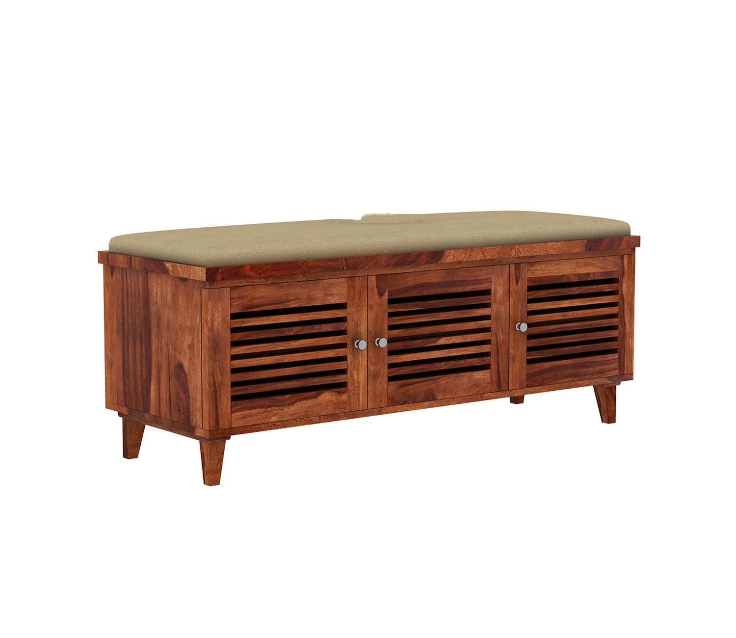 Derek Modern Sheesham Wood Shoe Rack Bench