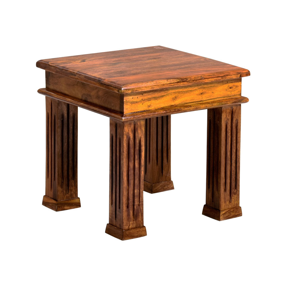 Ensley Solid Sheesham Wood Peg Side Table