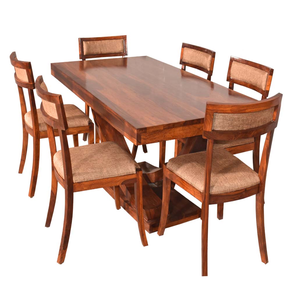 Finley Solid Wood Six Seater Dining Table
