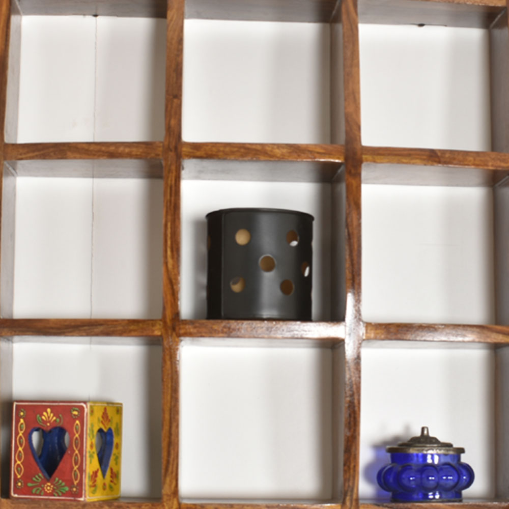 Ophelia Wood Intersecting Boxes Wall Shelves