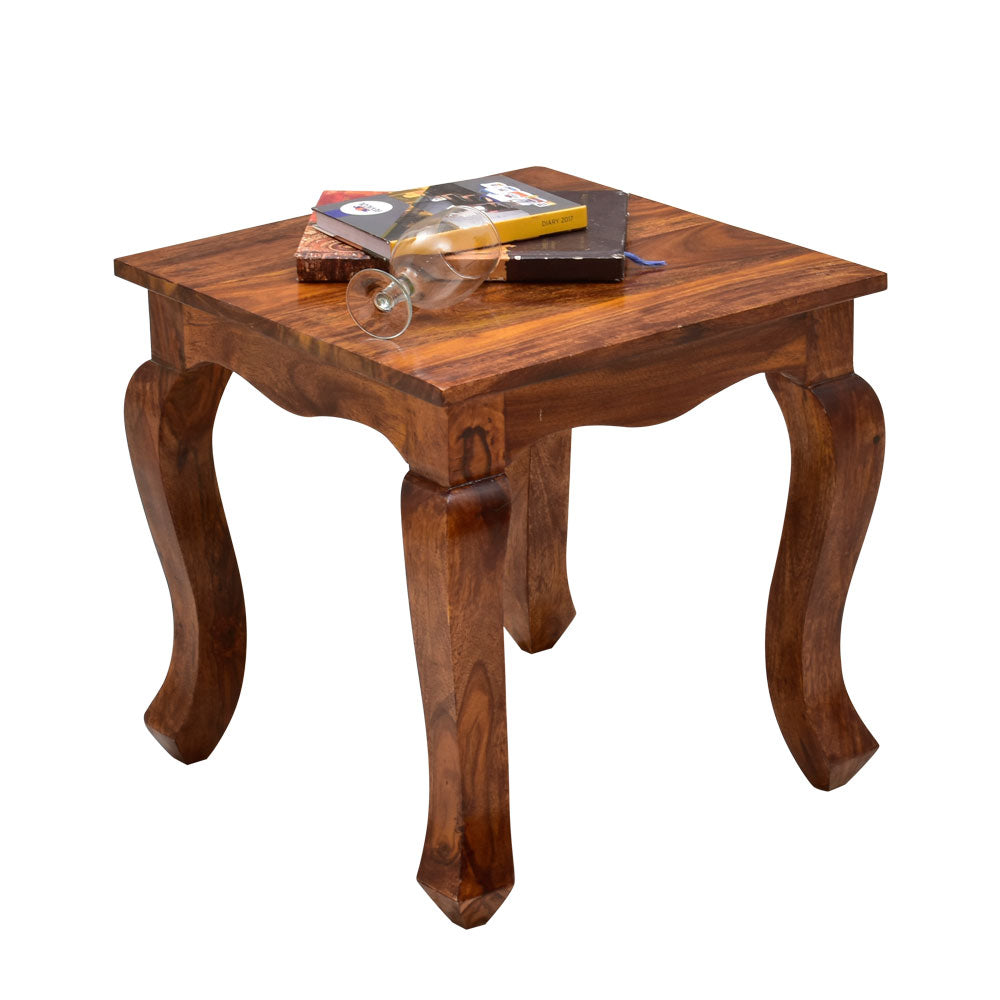 Emryn Solid Sheesham Wooden Peg Side Table