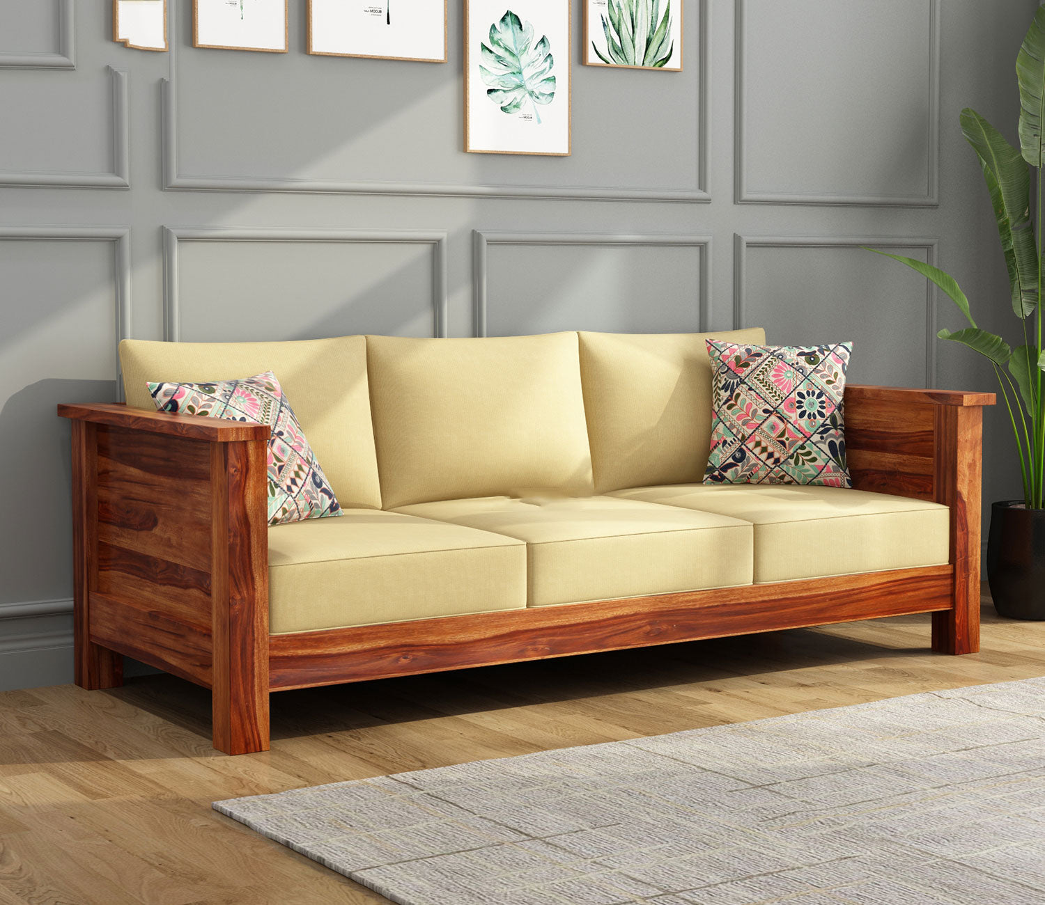 Miley Wooden Sofa Set