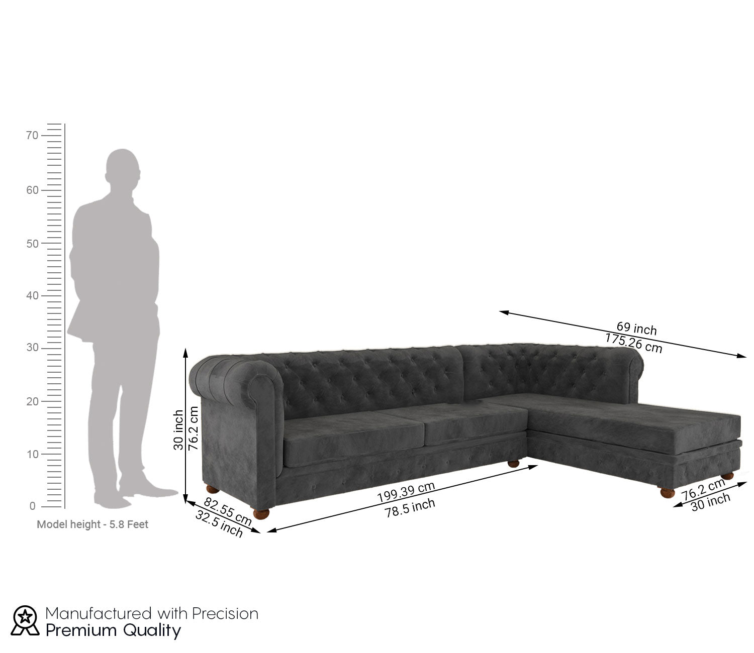 Sylvie L - Shape Right Aligned Corner Sofa