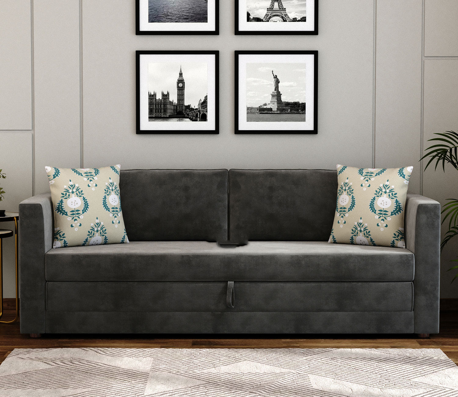 Jack Fabric Convertible 3 Seater Sofa Bed