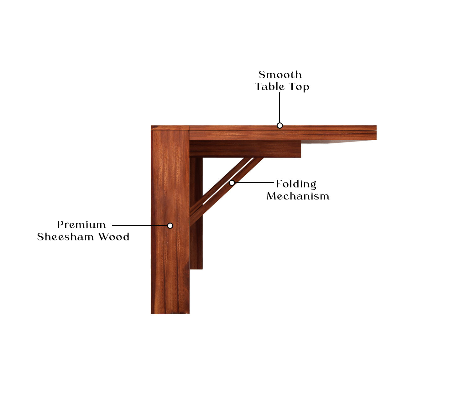 Shay Wall Mount 2 Seater Foldable Dining Set