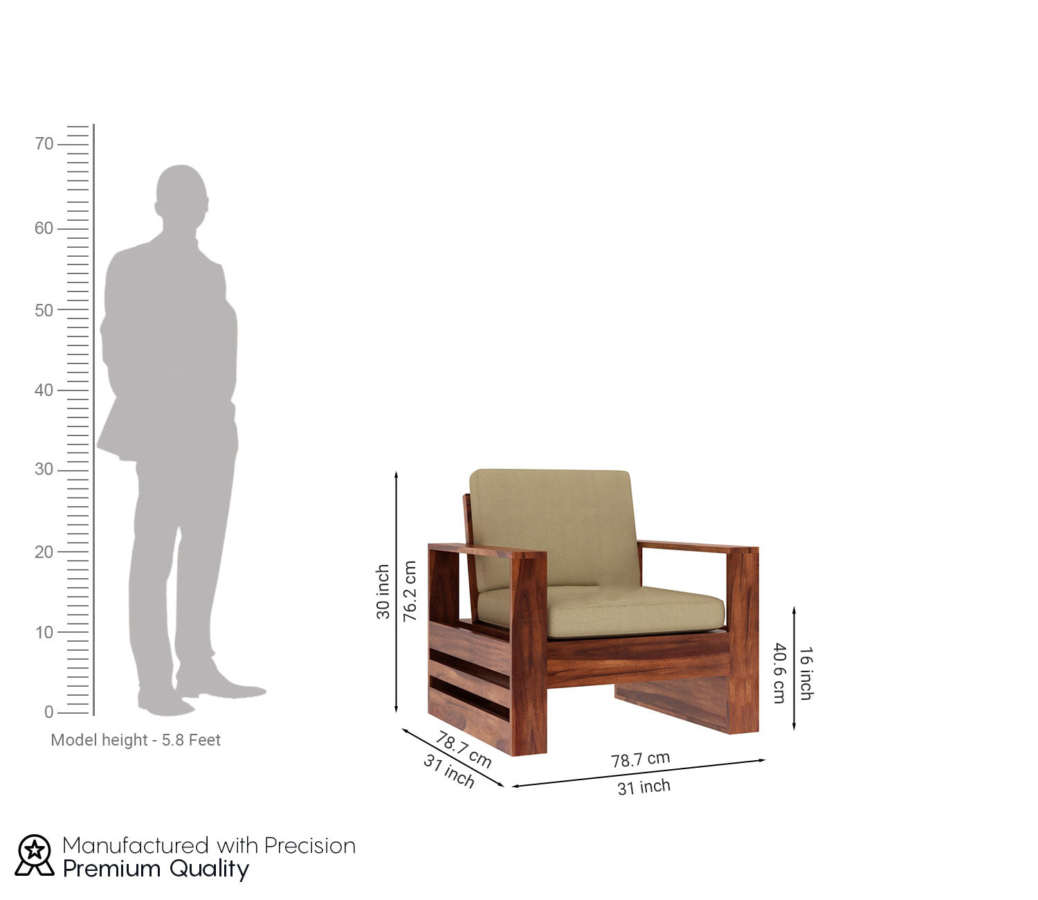 Leroy 5 Seater Wooden Sofa Set with Side Storage