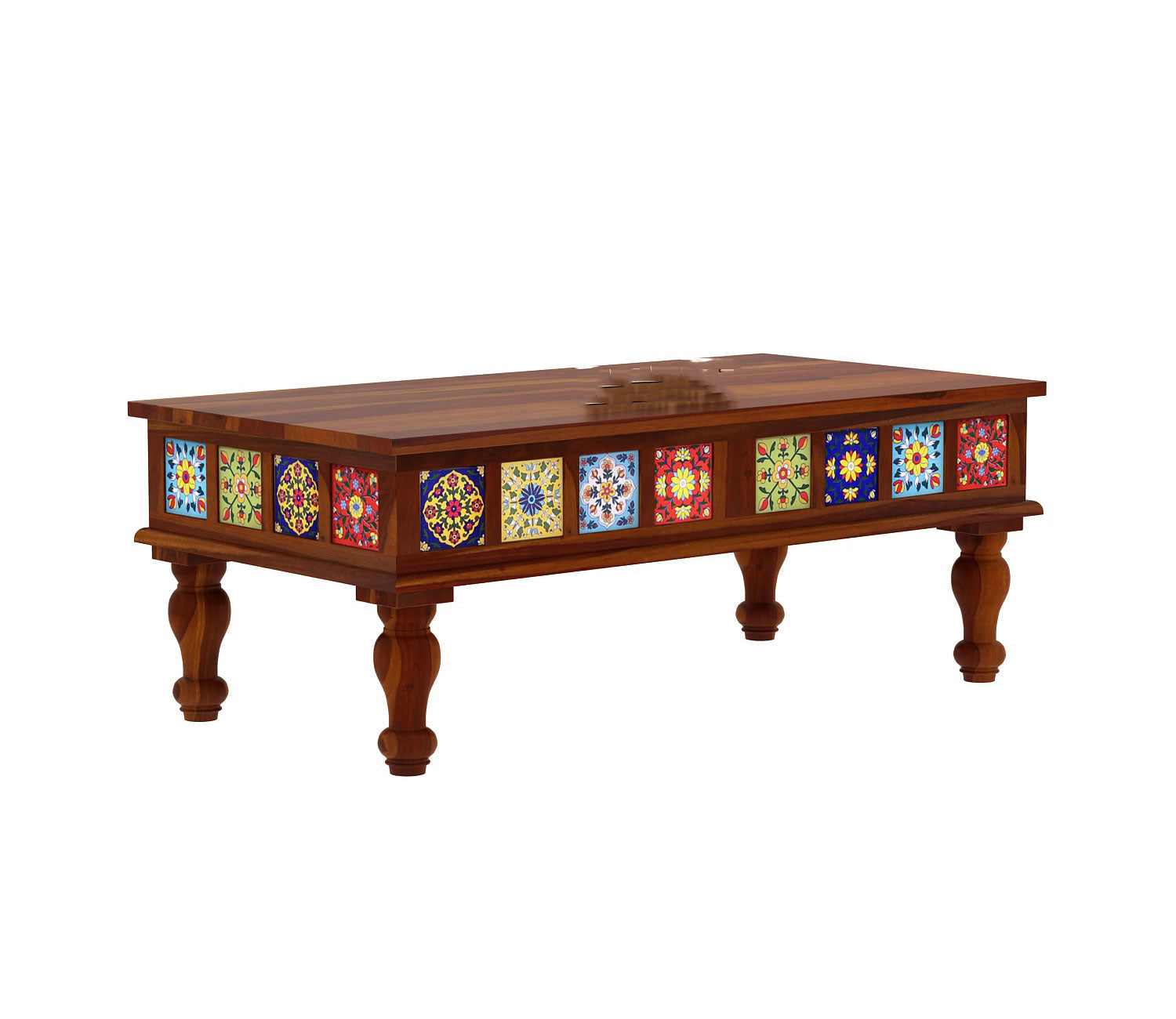 Allison Sheesham Wood Coffee Table with Ceramic Tiles