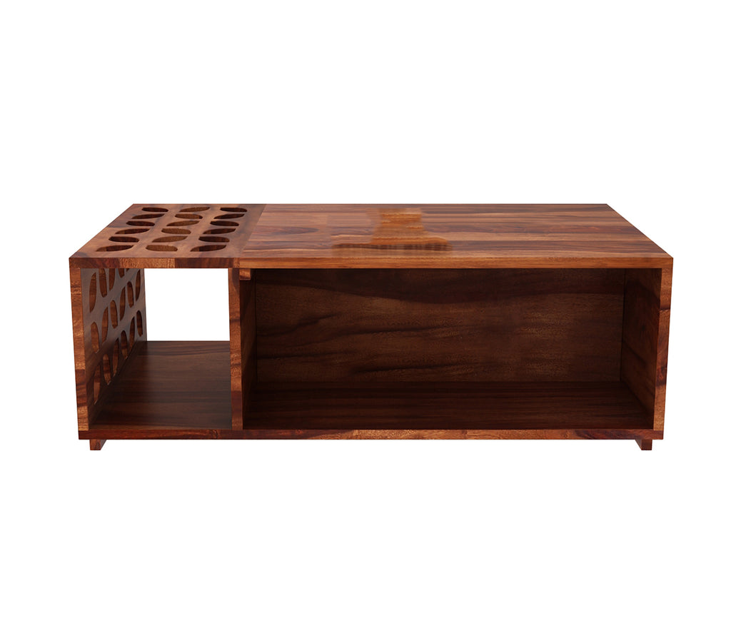 Jade Sheesham Wood Coffee Table with Open Storage