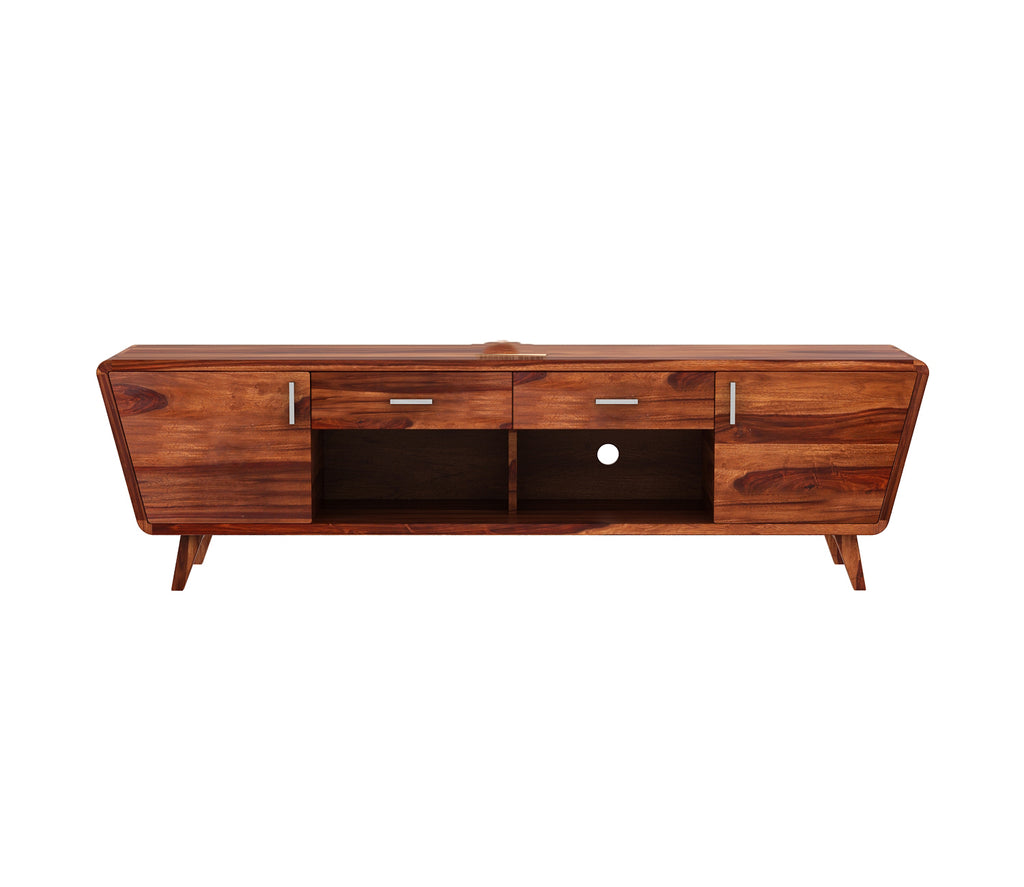 Ariel Sheesham Wood Tv Unit with Cupboards Drawers and Shelve Storage