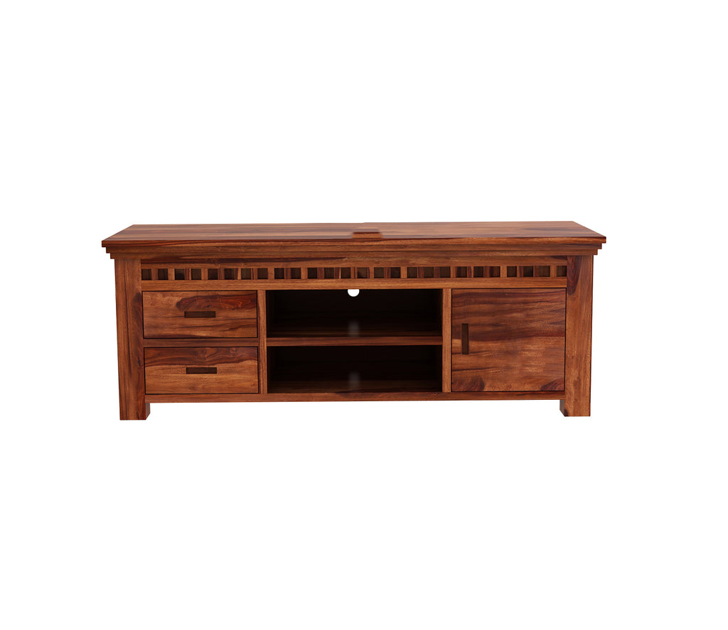 Kaison Sheesham Wood Tv Unit with Open & Close Storage