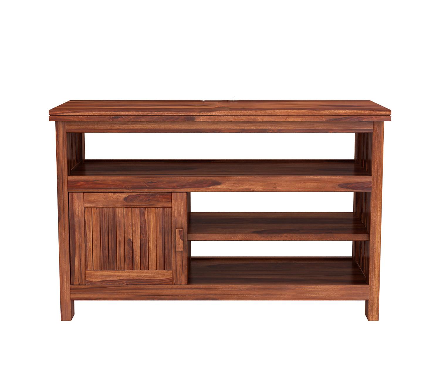 Lionel Sheesham Wood Tv Unit with Cabinet & Shelves