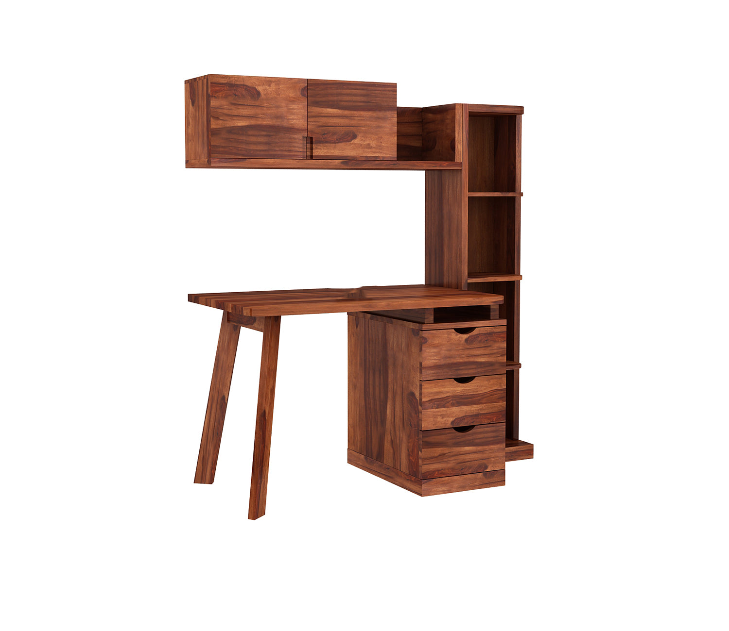 Harper Study Table With Three Drawers & Bookshelf