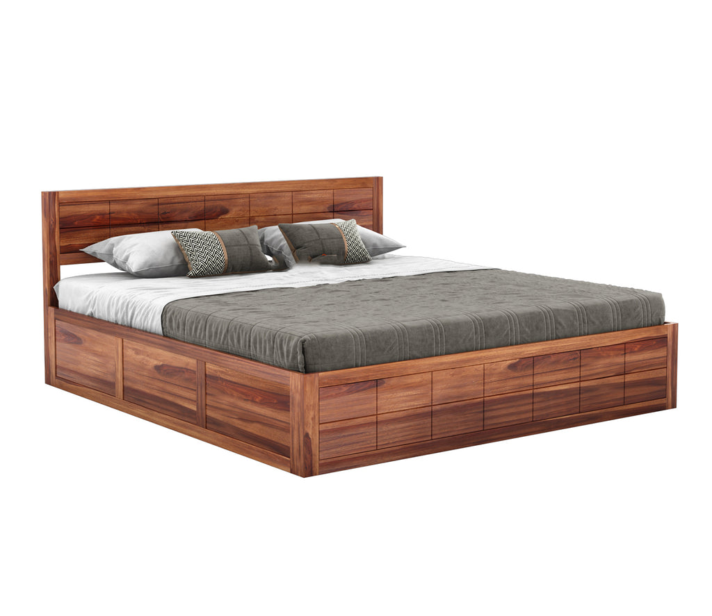 Tripp Sheesham Wood Bed With Box Storage