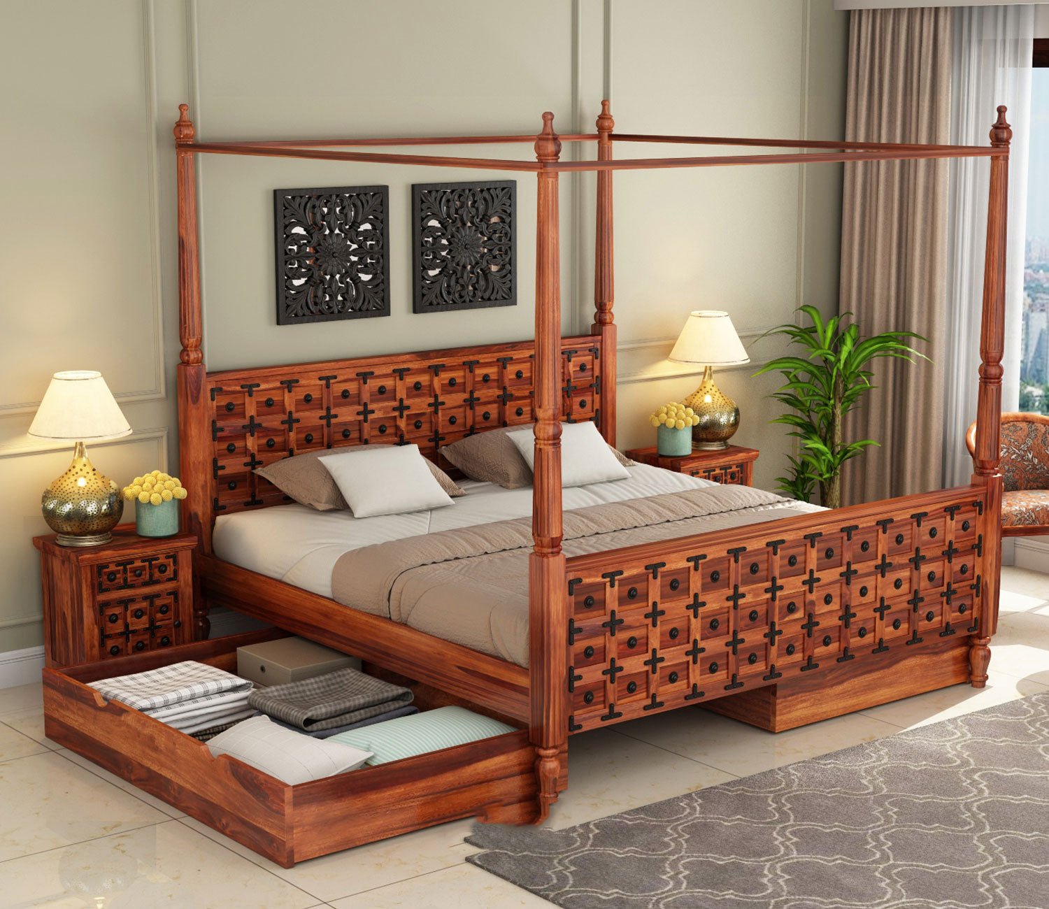 Edgar Poster Bed With Storage