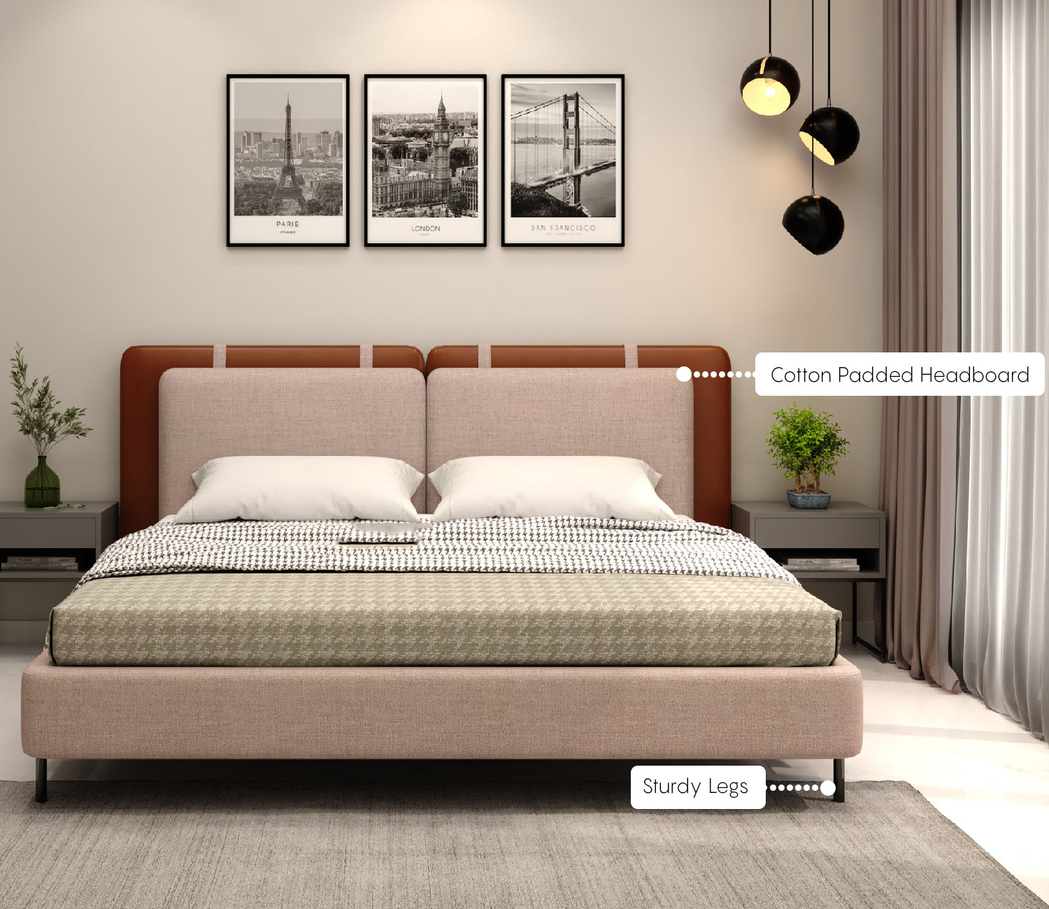 Raiden Fully Upholstered Bed Without Storage