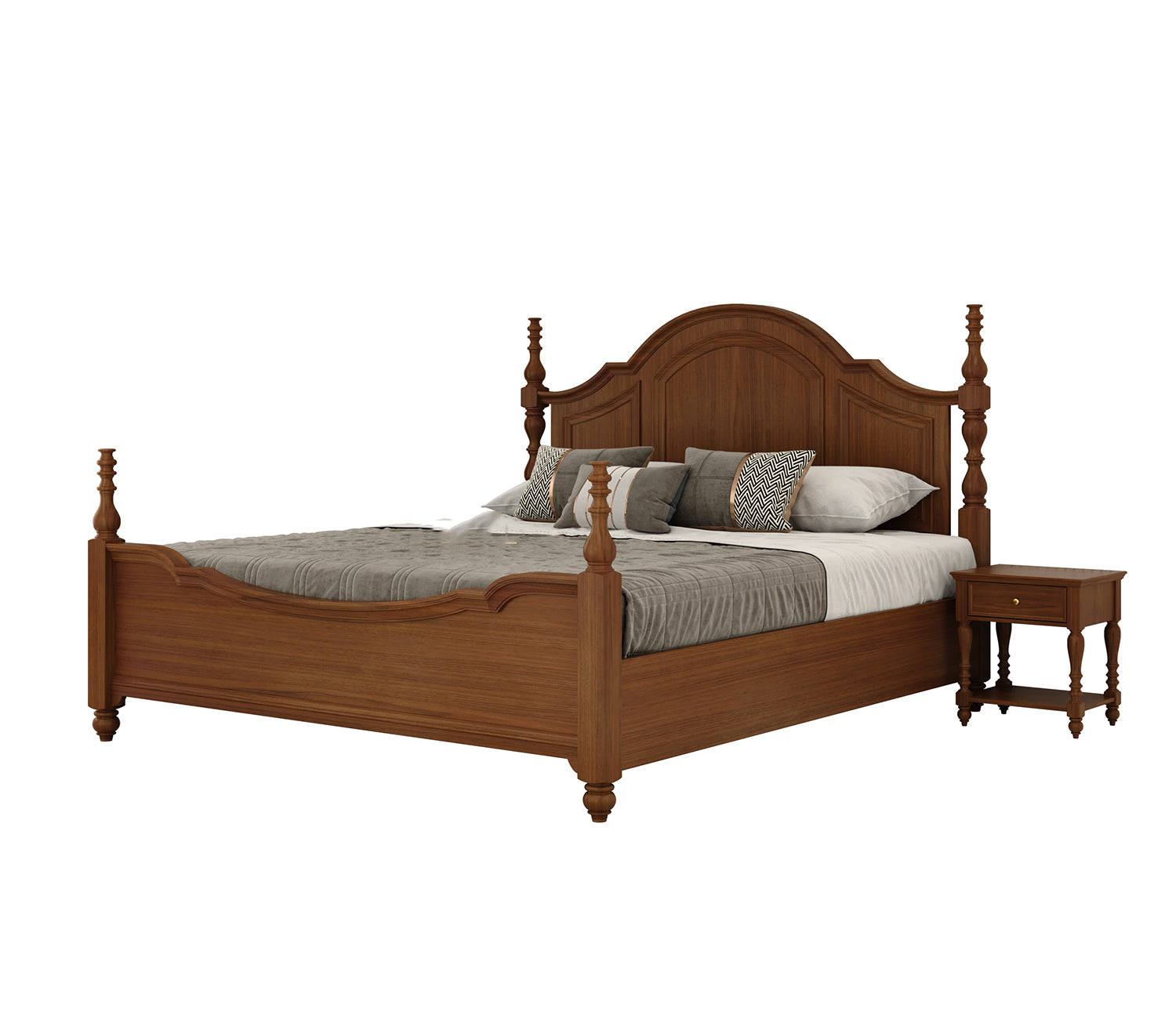 Wilder Ash Wood Poster Bed Without Storage