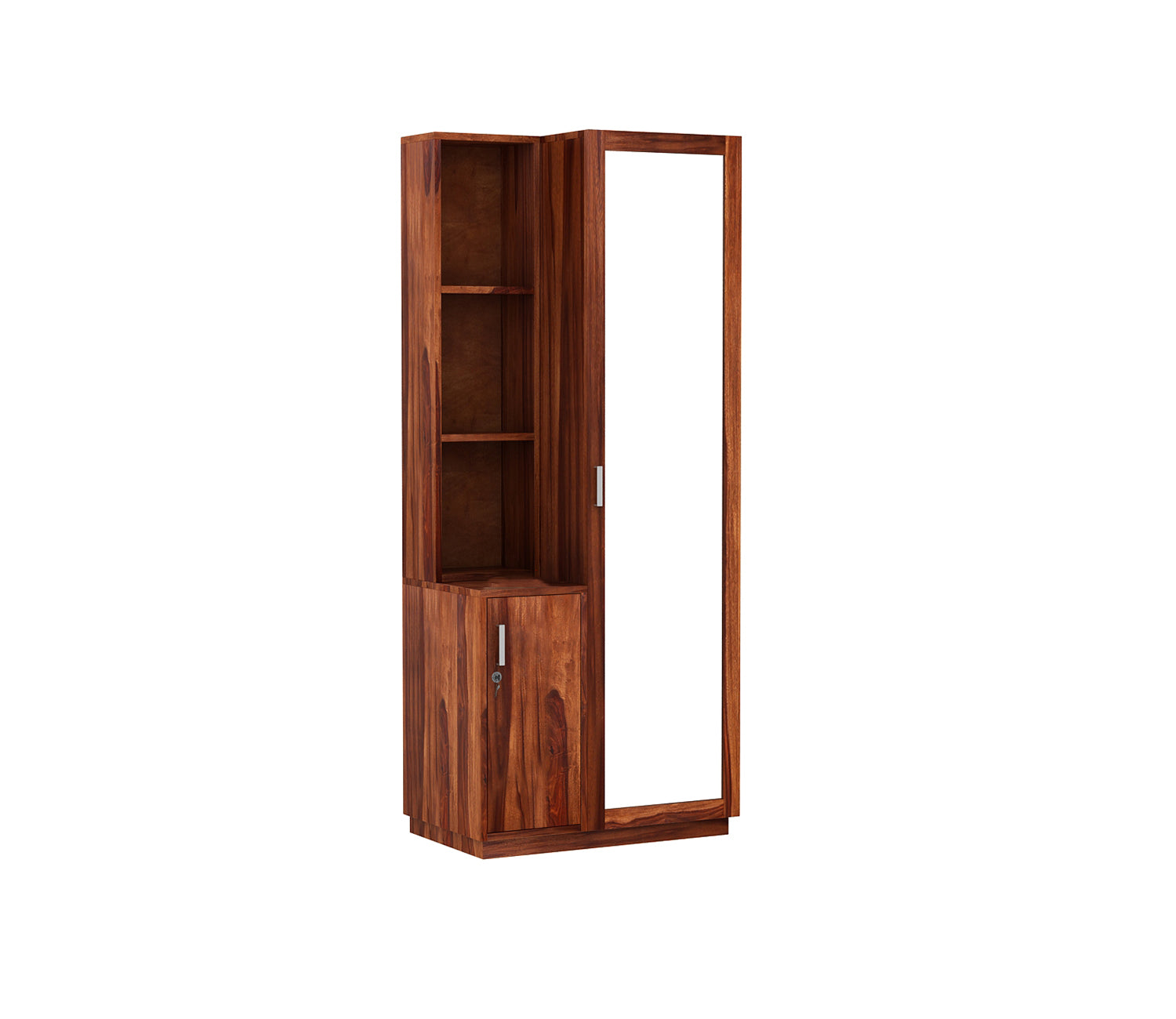 Sterling Sheesham Wood Dressing Table with Long Mirror and Storage