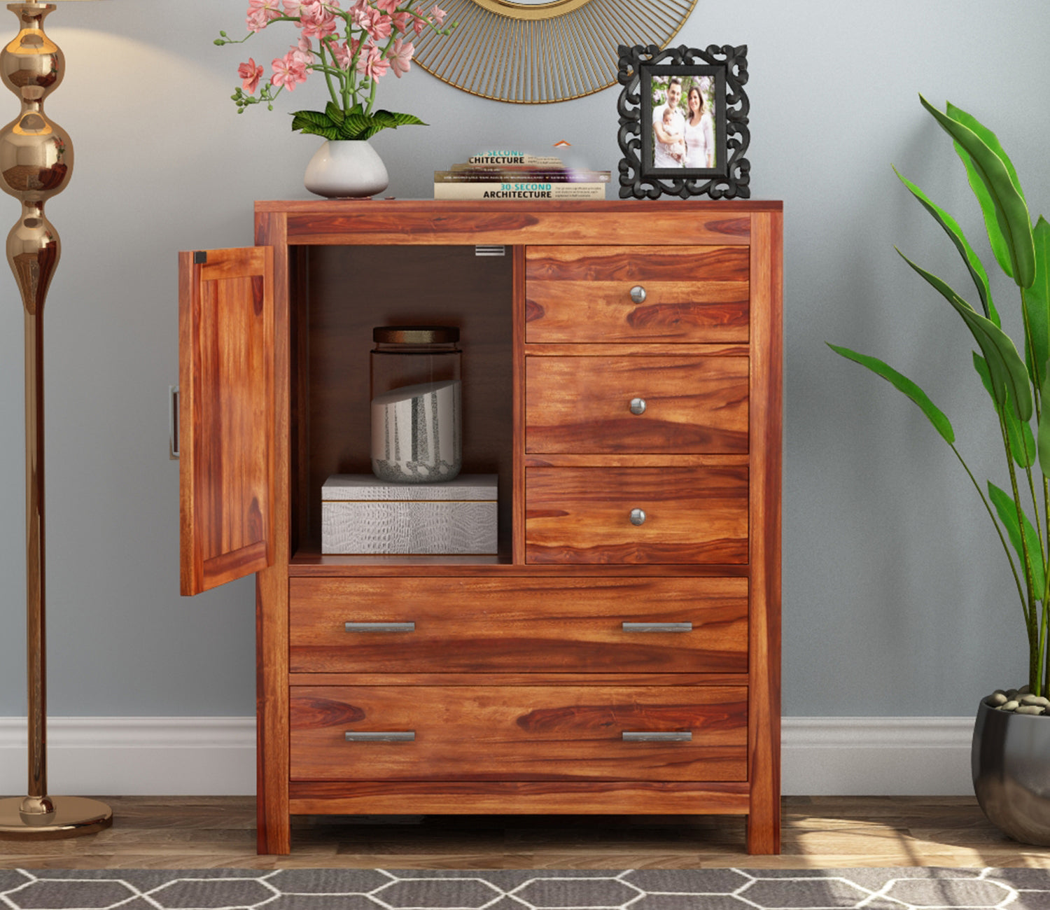 Khalil 5-Drawer Wooden Chest Of Drawers