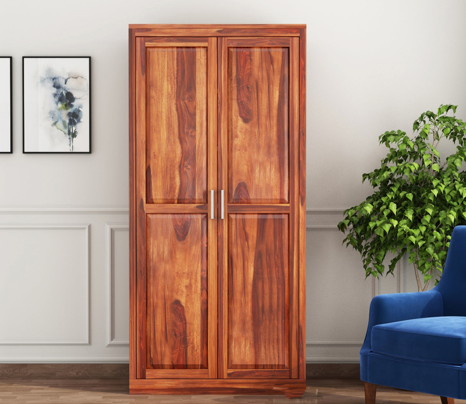 Gideon Solid Wood 2 Door Cupboard