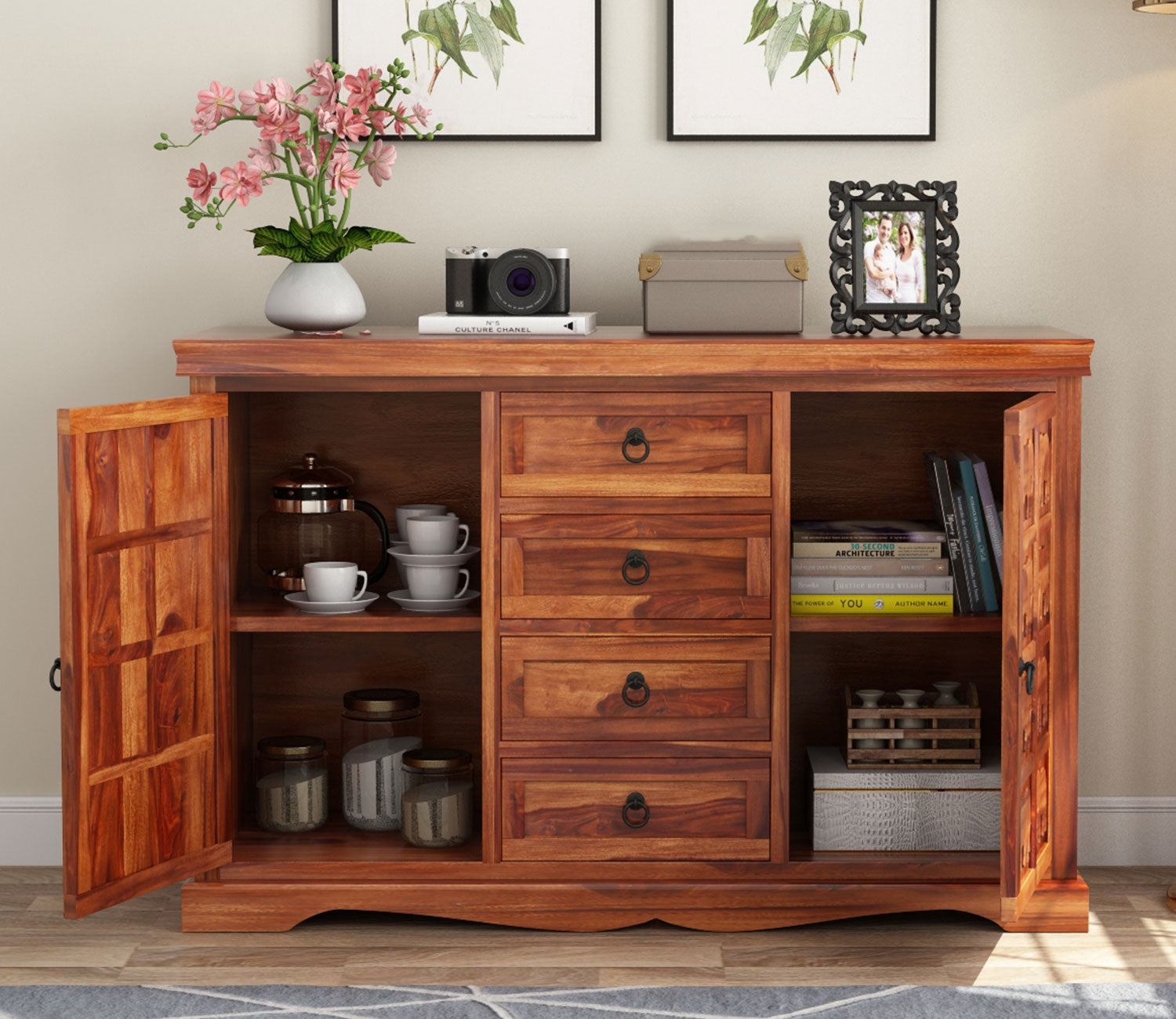 Emerson Sheesham Wooden Cabinet and Sideboard