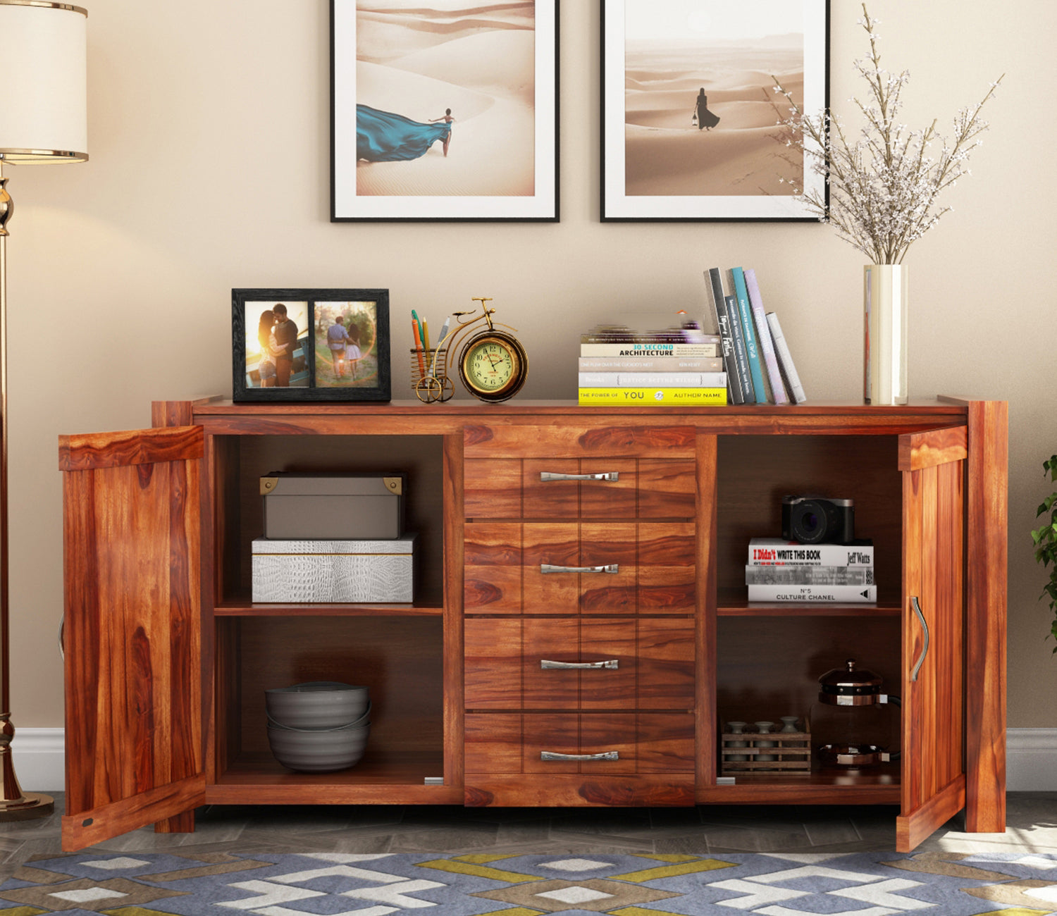 Javier Sheesham wood Sideboard and Cabinet