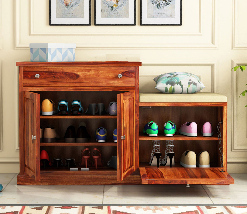 Tobias Modern Wooden Shoe Rack With Seat