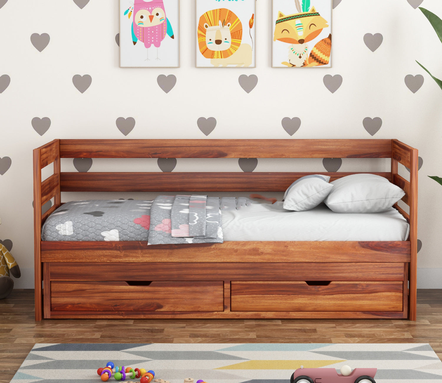 Isaiah Kids Trundle Bed With Storage