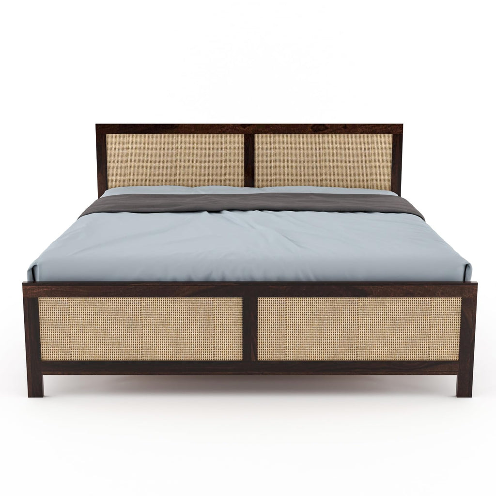 Theodore Solid Sheesham Wood Queen Size Bed for Bedroom