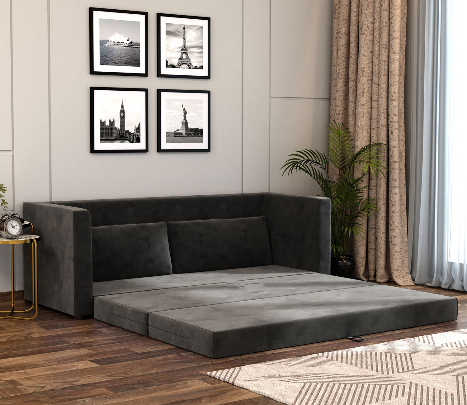 Jack Fabric Convertible 3 Seater Sofa Bed