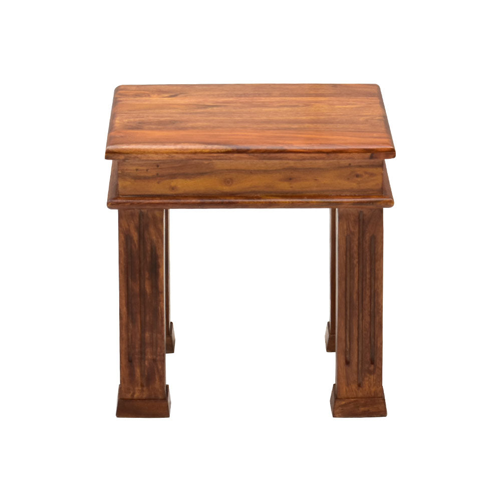 Ensley Solid Sheesham Wood Peg Side Table