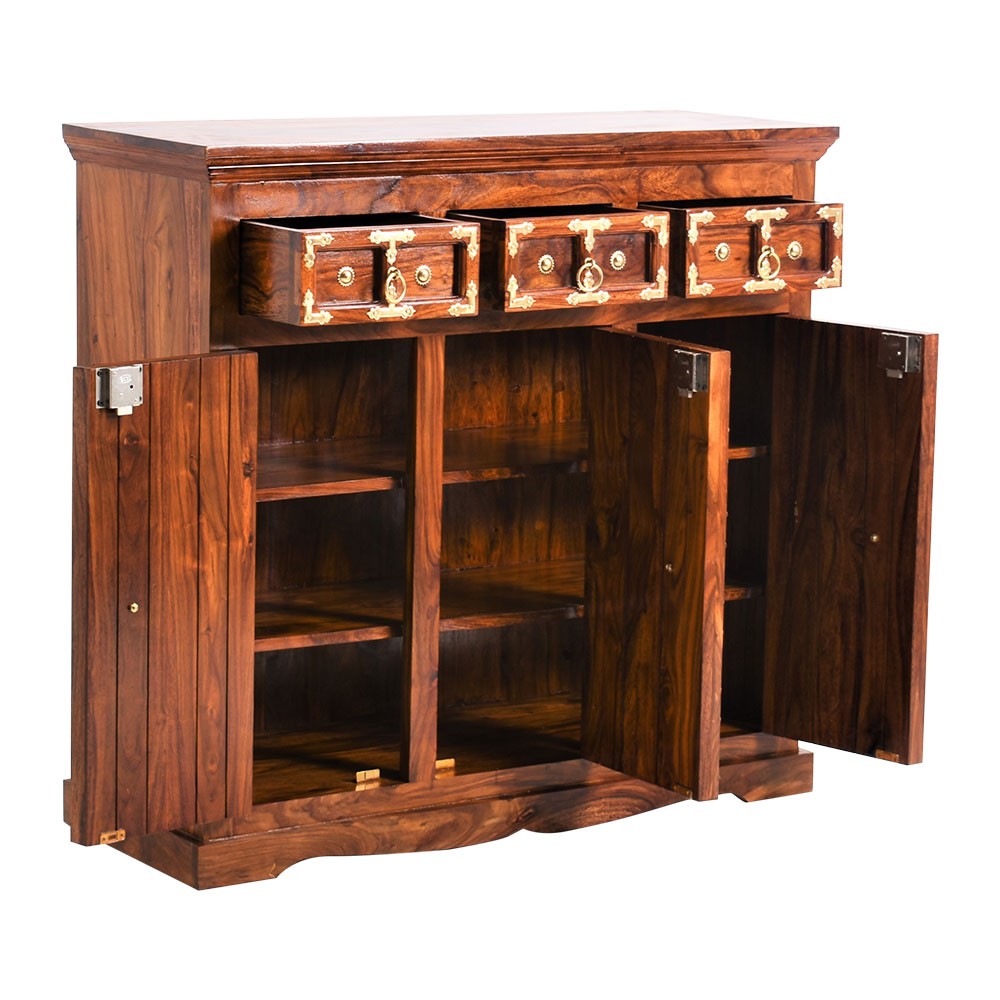 Freyja Sheesham Wood Brass Sideboard