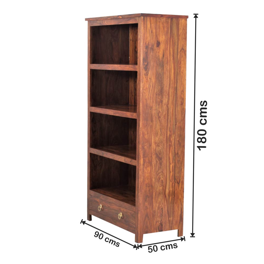 Elaina Wood Bookshelf with 1 Drawer