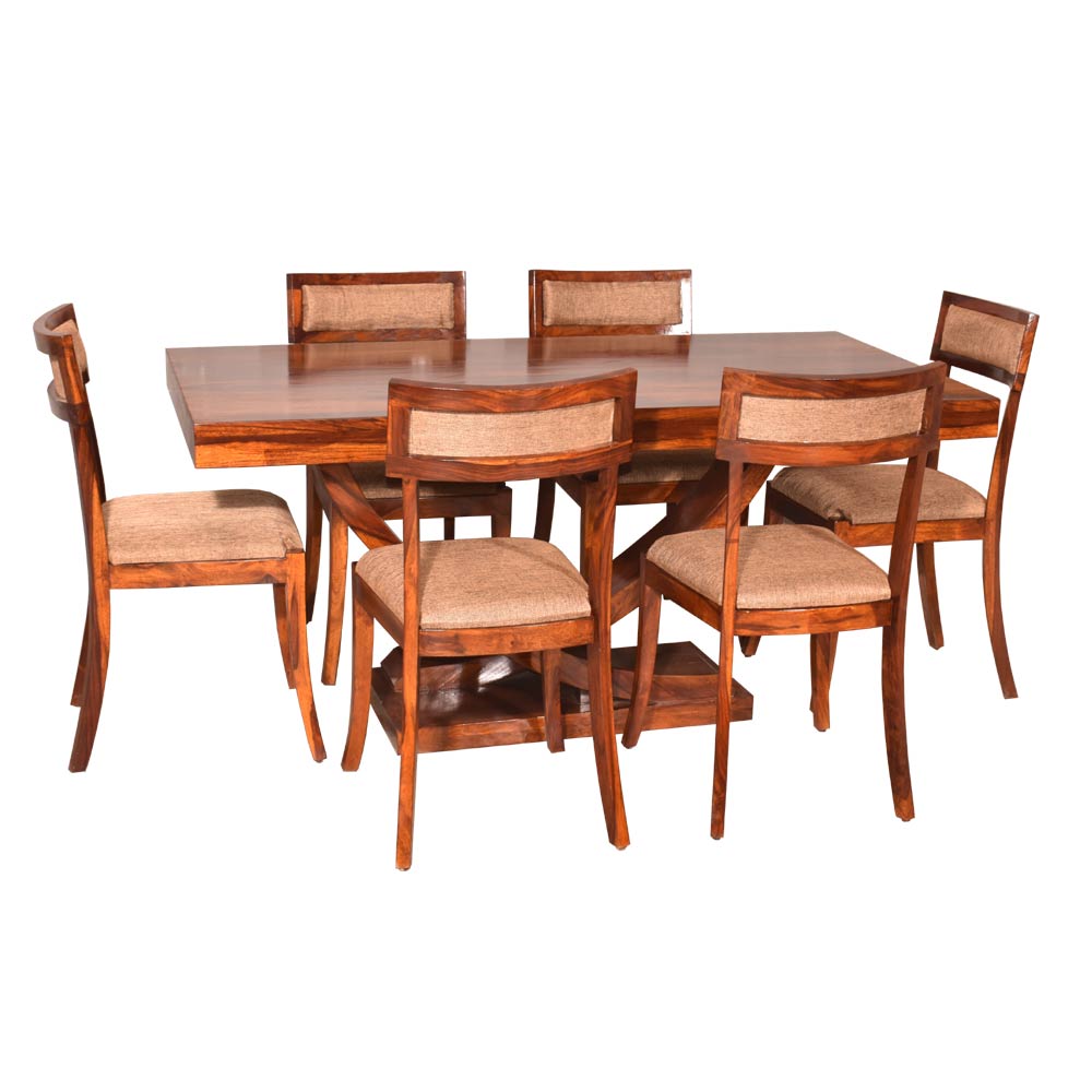 Finley Solid Wood Six Seater Dining Table