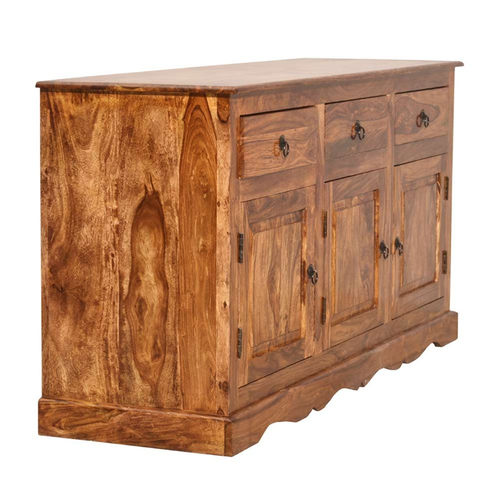 Arabella Wood Sheehsam Siramika Sideboard Three Drawers