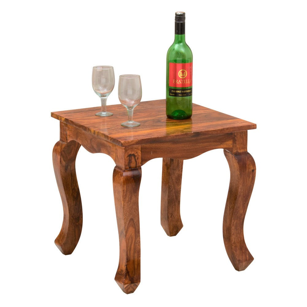 Emryn Solid Sheesham Wooden Peg Side Table