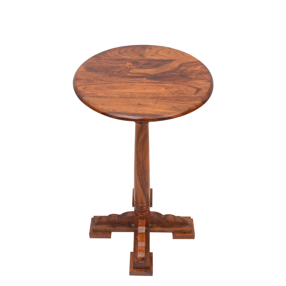 Baylee Sheesham Wooden Tall Round Peg Table