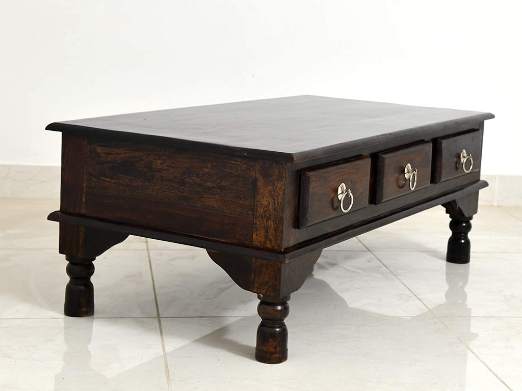 Margot Sheesham Wood 6 Drawer Center Table
