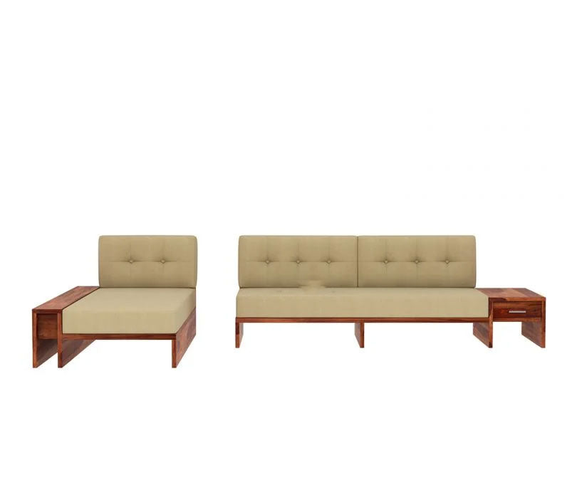 Lloyd L-Shaped Wooden Sofa with Side Storage Drawer