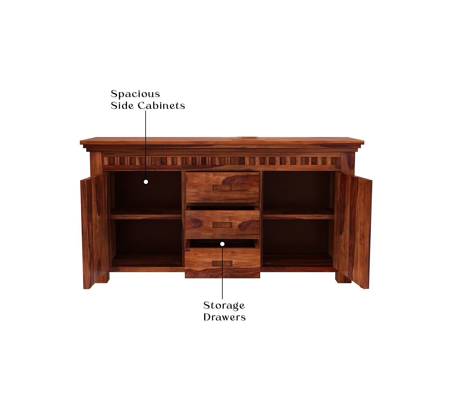 Omar Sheesham Wood Sideboard and Cabinet