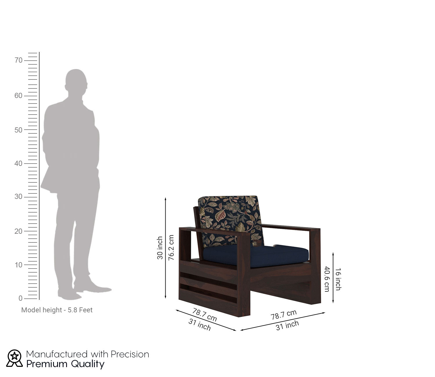 Lewis Wooden 5 Seater Sofa Set