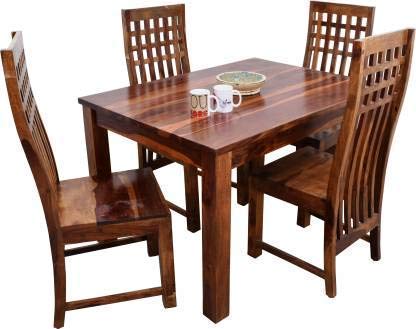 Tough  Sheesham Wood 4 Seater Dining Table With Natural Finish