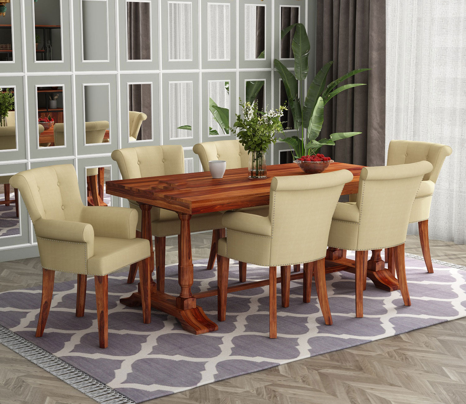 Bear 6 Seater Dining Table Set