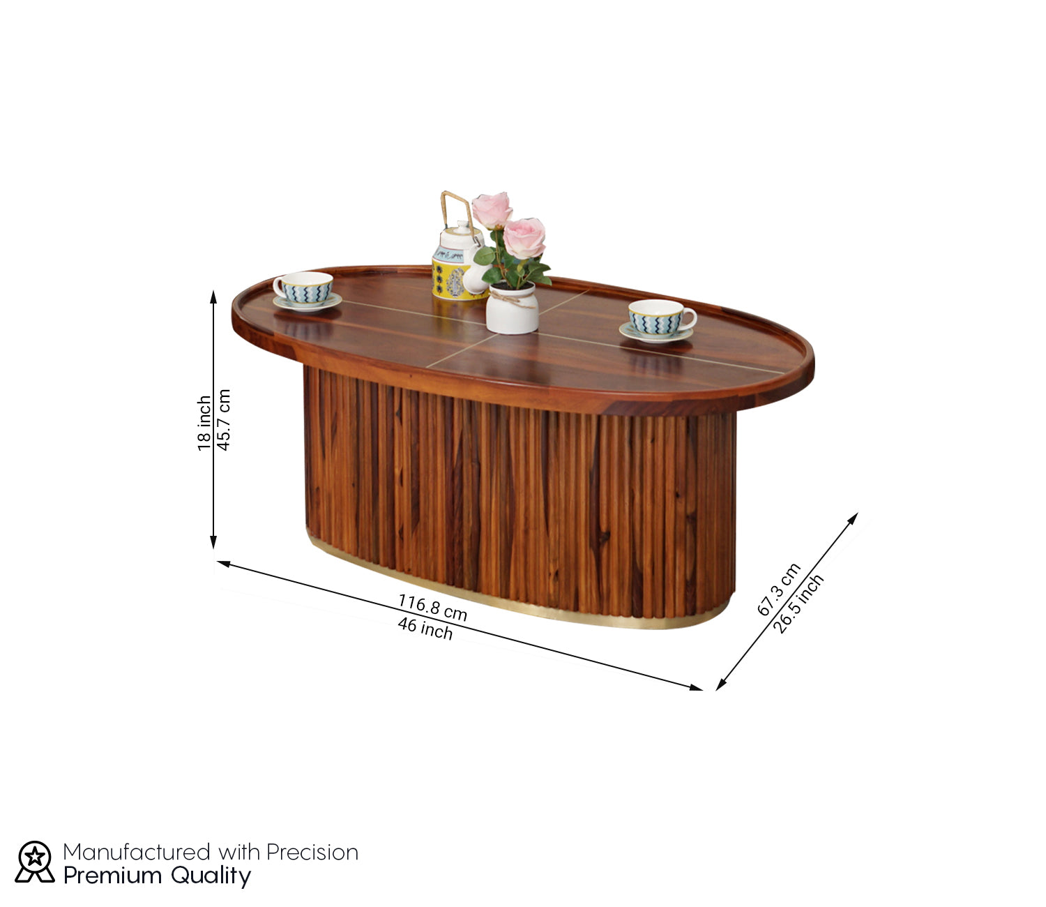 Maeve Sheesham Wood with Brass Coffee Table