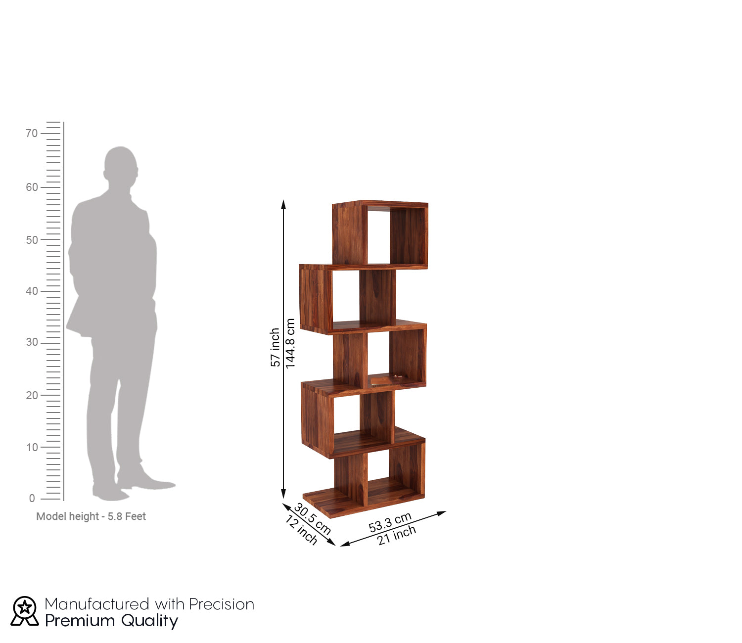 Cagney Sheesham Wood Ladder Book Shelf