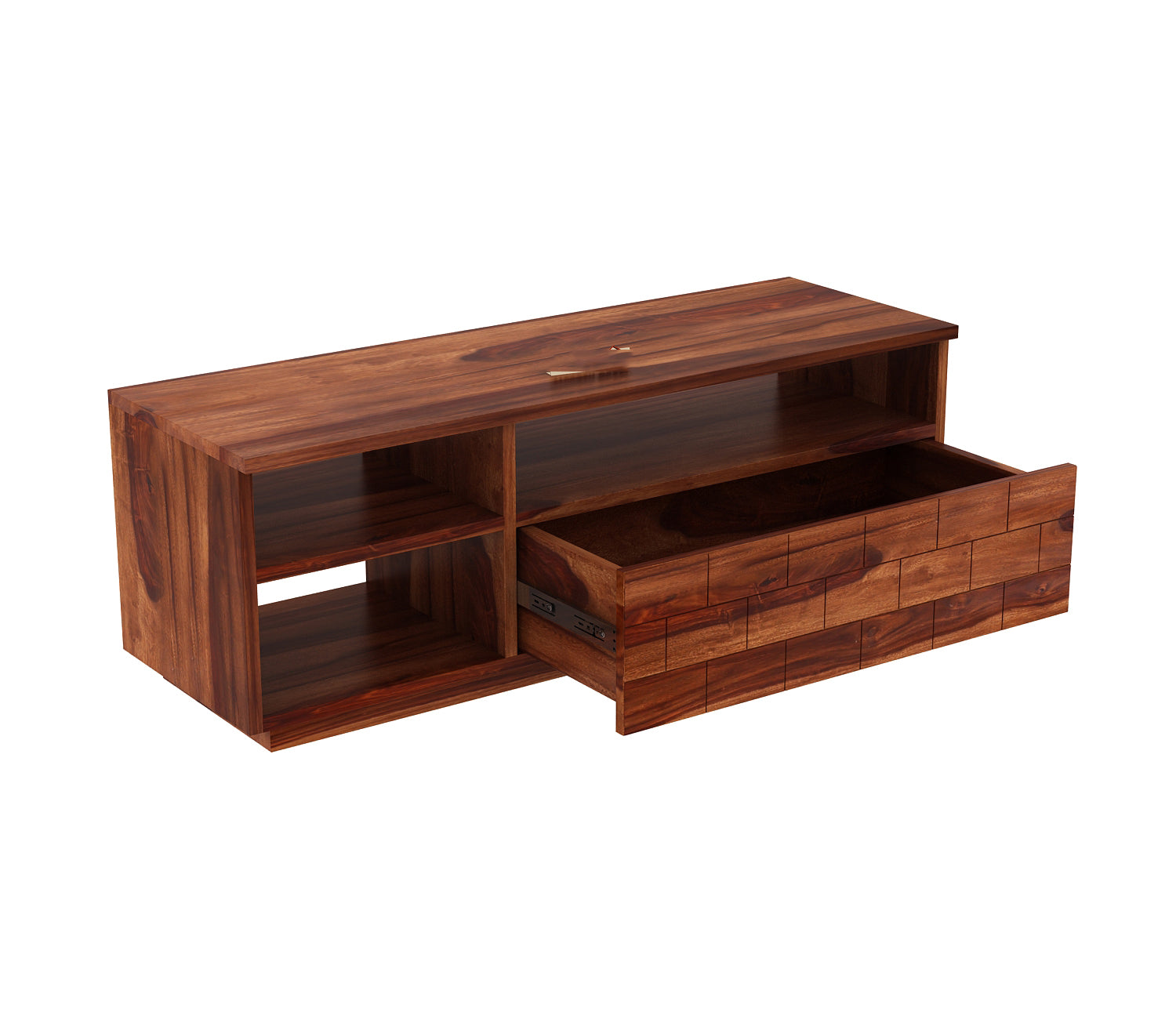 Philip Sheesham Wood Tv Unit with Shelf Storage