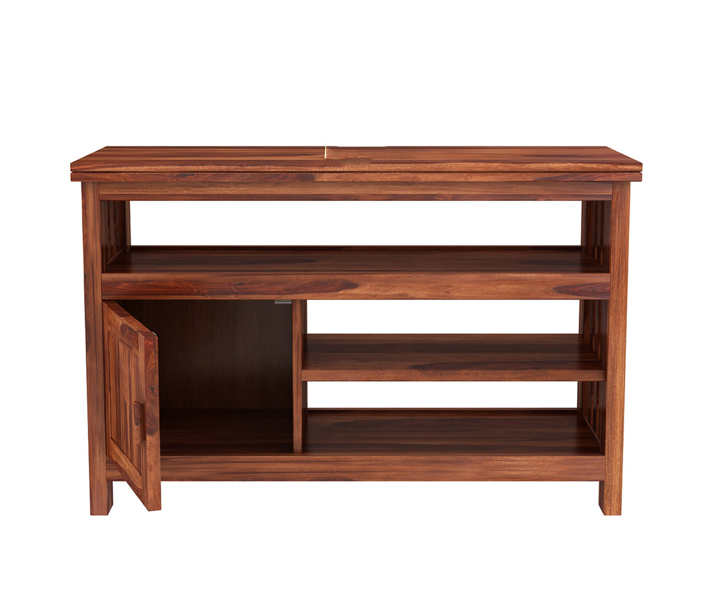 Lionel Sheesham Wood Tv Unit with Cabinet & Shelves