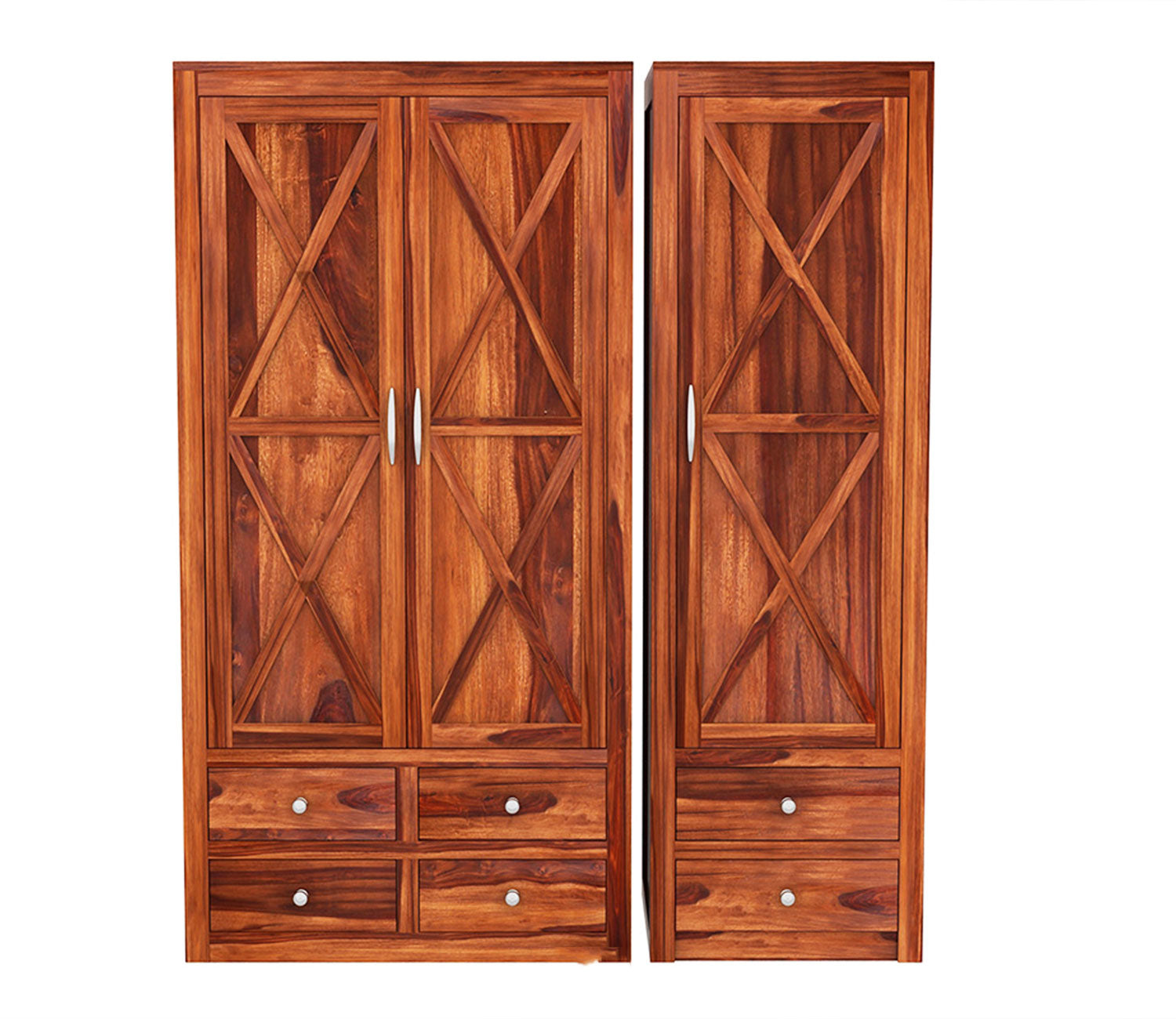 Leonel Sheesham Wood 3 Door Almirah