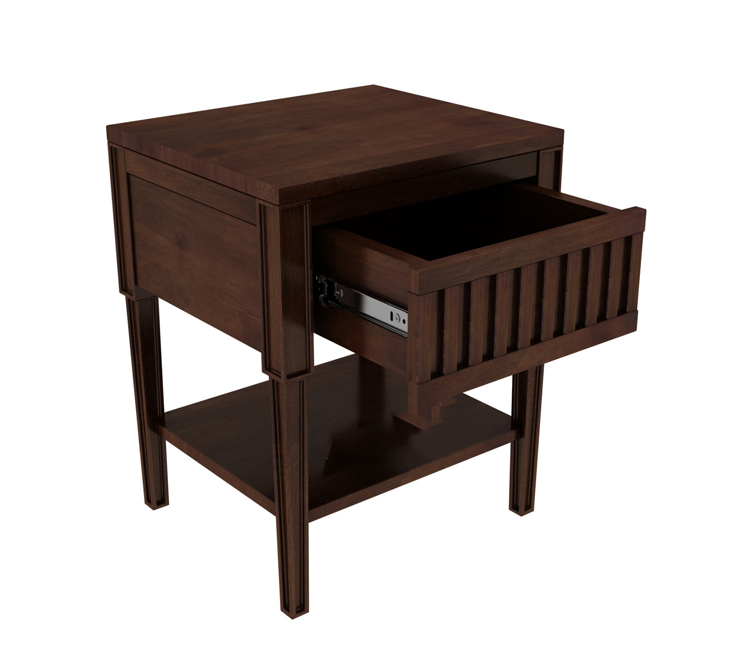 Mario Ash Wood Bedside Table With Storage