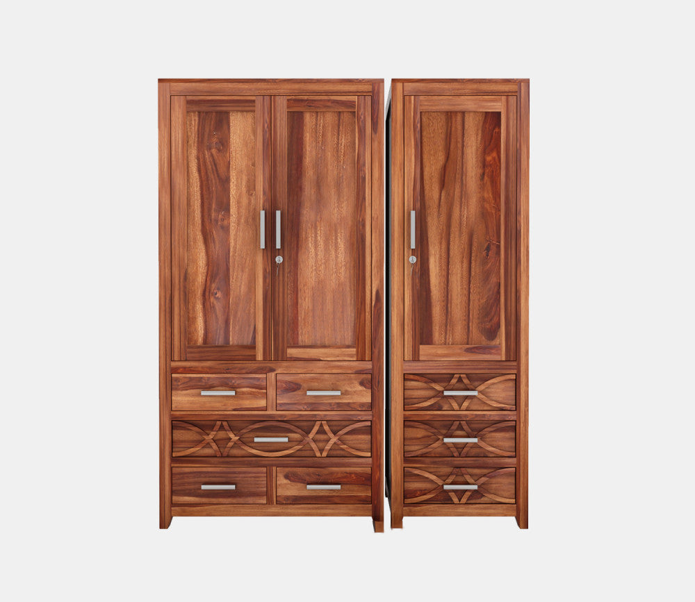 Casey Sheesham Wood 3 Door Wardrobe