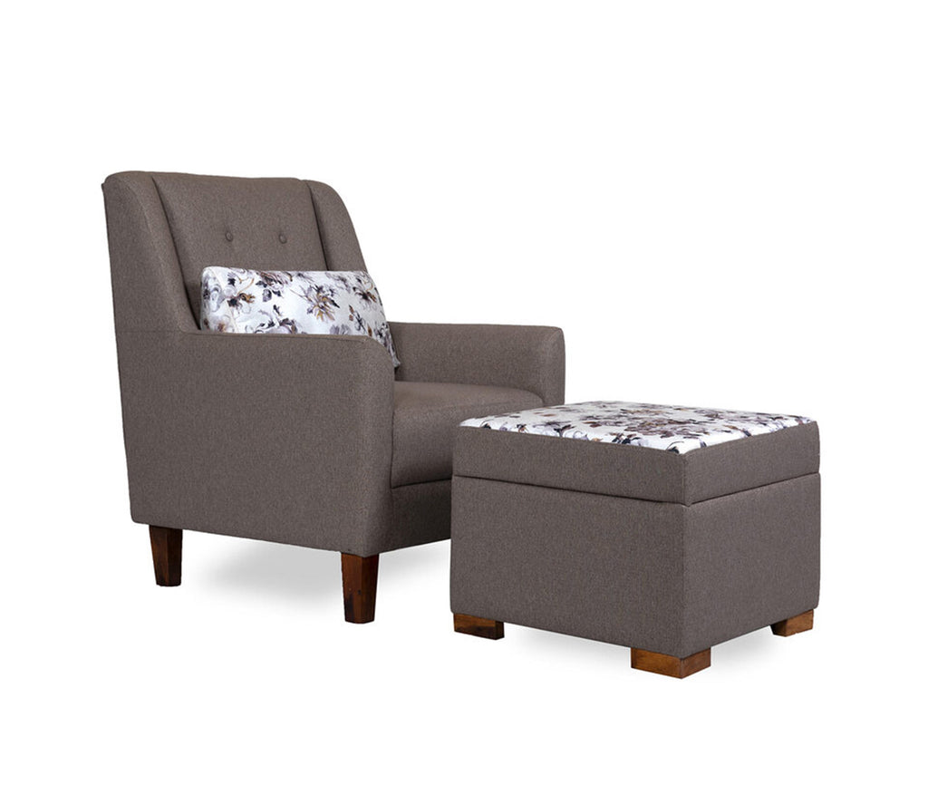 Tucker Lounge Chair With Foot Stool Light
